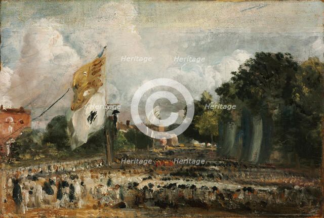 Celebration of the General Peace of 1814 in East Bergholt, 1814. Artist: Constable, John (1776-1837)