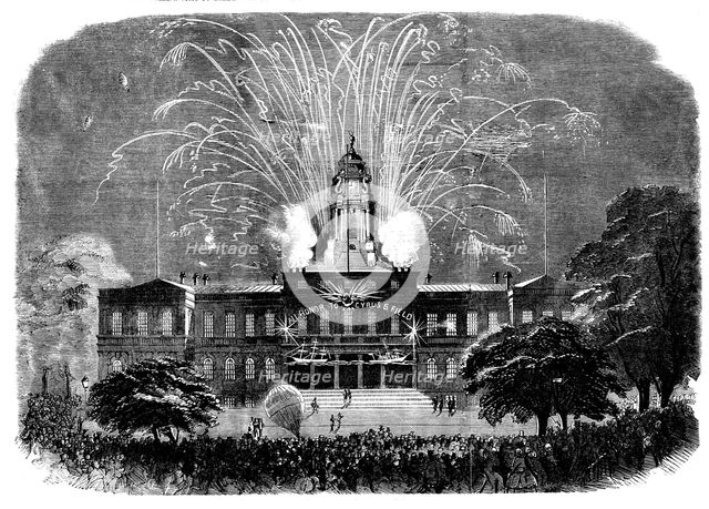 Celebration of the Laying of the Atlantic Telegraph Cable at New York - the Illumination..., 1858. Creator: Unknown.
