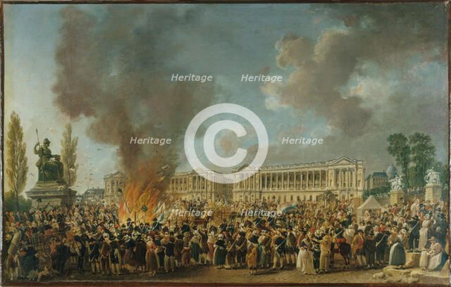 Celebration of Unity and Reunion, on Place de la Revolution, c1793. Creator: Pierre-Antoine Demachy.