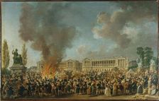 Celebration of Unity and Reunion, on Place de la Revolution, c1793. Creator: Pierre-Antoine Demachy