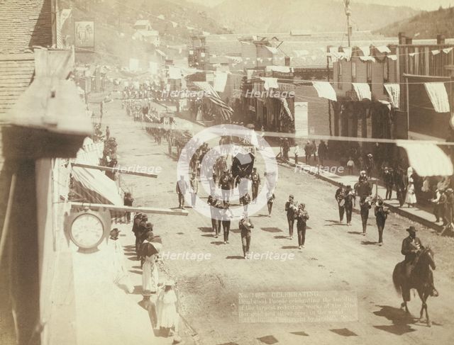Celebrating Deadwood people celebrating the building of the largest reduction works of..., 1888. Creator: John C. H. Grabill.