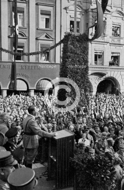 Celebrating the 15th anniversary of the formation of the Nazi Party, Rosenheim, Germany, 1935. Artist: Unknown