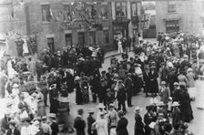Celebrating the end of World War I, Market Place, Ripley, Derbyshire, 1918
