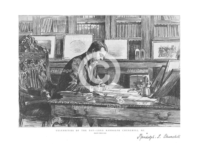 'Celebrities of the Day - Lord Randolph Churchill, M.P.', (1885). Artist: Unknown.