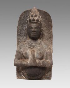 Celestial Beauty (Apsara) in Adoration, Champa period, about 1100. Creator: Unknown