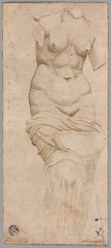 Celestial Venus (recto); Main Hall, Baths of Diocletian (verso), c.1535. Creator: Unknown