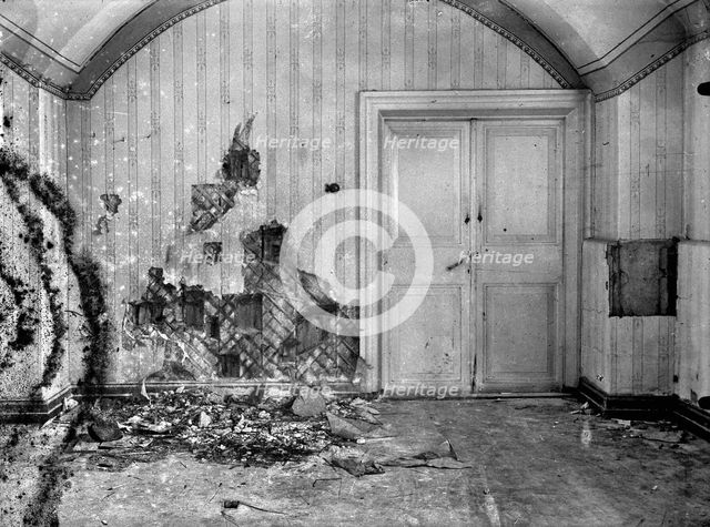 Cellar of Ipatiev house in Yekaterinburg, after the Execution of the Imperial Family in the night on