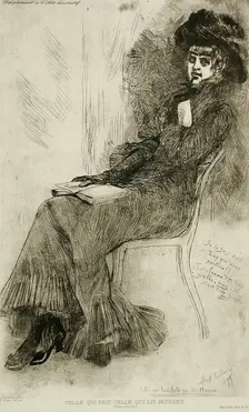 Celle qui fait Celle qui lit Musset 1879. Creator: Félicien Rops