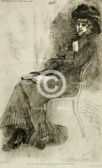 Celle qui fait 'Celle qui lit Musset', 1879. Creator: Félicien Rops.