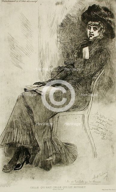 Celle qui fait 'Celle qui lit Musset', 1879. Creator: Félicien Rops.