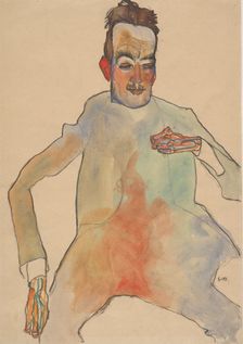 Cellist, 1910. Creator: Schiele, Egon (1890-1918)
