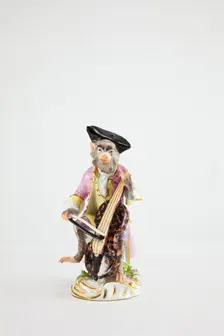 Cellist for the Monkey Band, Meissen, c. 1765. Creators: Meissen Porcelain, Johann Joachim Kaendler