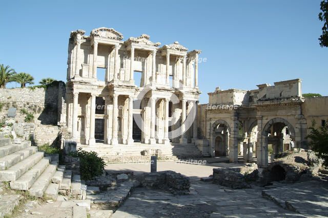 Celsus Library and the Gate of Mithridates, Ephesus, Turkey. Artist: Samuel Magal