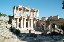 Celsus Library and the Gate of Mithridates, Ephesus, Turkey. Creator: Samuel Magal