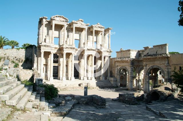 Celsus Library and the Gate of Mithridates, Ephesus, Turkey. Creator: Samuel Magal.