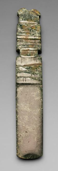 Celt Pendant Depicting an Abstract Figure with a Tall Headdress, A.D. 1/500. Creator: Unknown