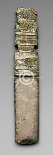 Celt Pendant Depicting an Abstract Figure with a Tall Headdress, A.D. 1/500. Creator: Unknown.