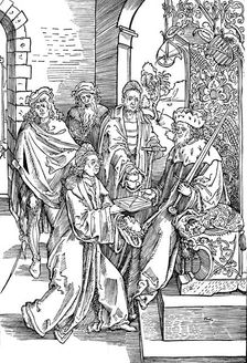 Celtes Presenting His Book to the Elector of Saxony 1501 (1906). Artist: Albrecht Durer
