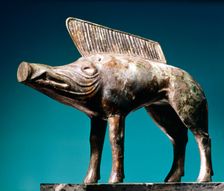 Celtic art: bronze boar from the Sanctuary of Newy, Loiret, France, 1st century AD
