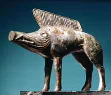 Celtic art: bronze boar from the Sanctuary of Newy, Loiret, France, 1st century AD