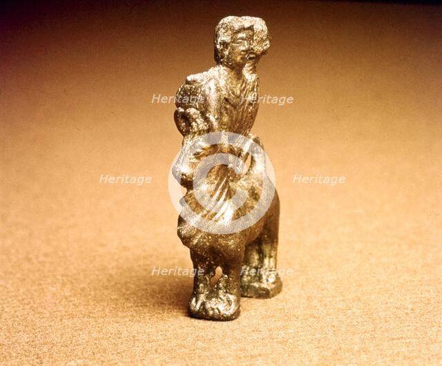 Celtic Bronze Three-Horned bull with Bust of two Goddesses, c1st century. Artist: Unknown.
