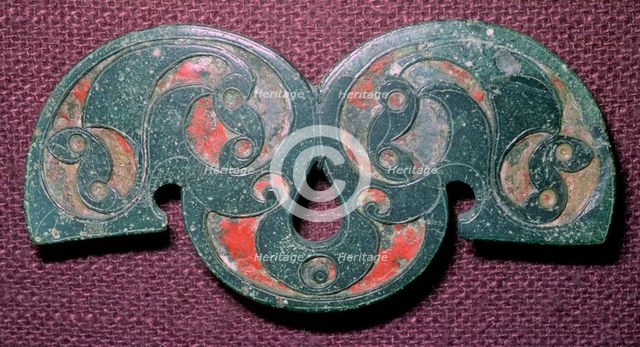 Celtic bronze enamelled mount from Polden Hill, Somerset. Artist: Unknown