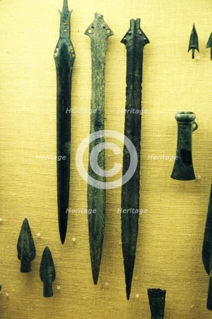 Celtic Bronze Iron Age Sword-Blades from Rive Seine at Paris, c800BC. Artist: Unknown.