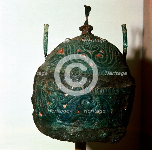 Celtic bronze & iron Helmet, Canosa, Apulia, Italy, 6th - 3rd century BC. Artist: Unknown