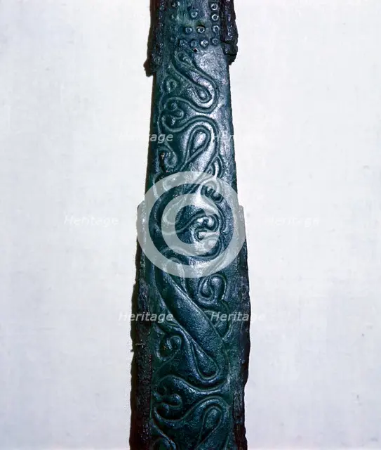 Celtic bronze & iron sword scabbard, North Italy, late 4th century BC. Artist: Unknown