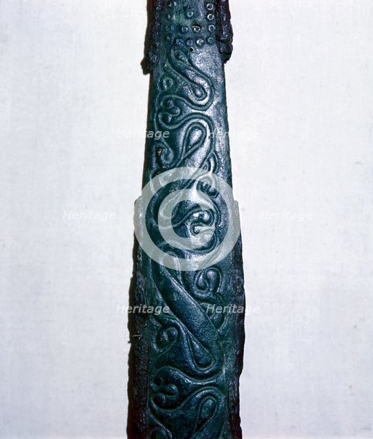 Celtic bronze & iron sword scabbard, North Italy, late 4th century BC. Artist: Unknown