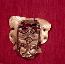 Celtic Bronze Mount of Stylised Human Head, Stanwick, Yorkshire, c1st century