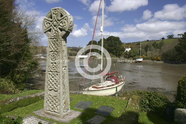 Celtic cross, St Just in Roseland, Cornwall. 