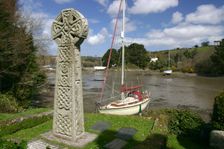 Celtic cross, St Just in Roseland, Cornwall. Creator: Peter Thompson
