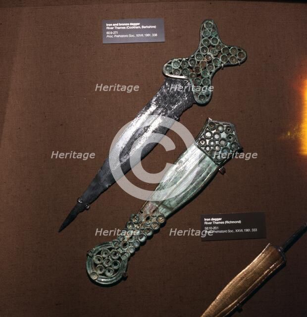 Celtic Dagger and Sheath in Iron and Bronze, c600BC-c550BC Artist: Unknown.