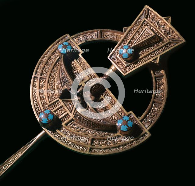 Celtic gilt-silver brooch, 8th century. Artist: Unknown