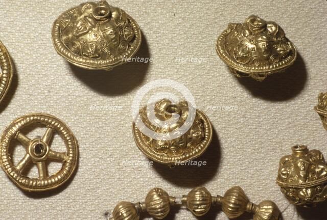 Celtic Gold Amulets, from the Treasure of Szarazd-Regly, Tolna County, Hungary, c.6th century BC. Artist: Unknown.