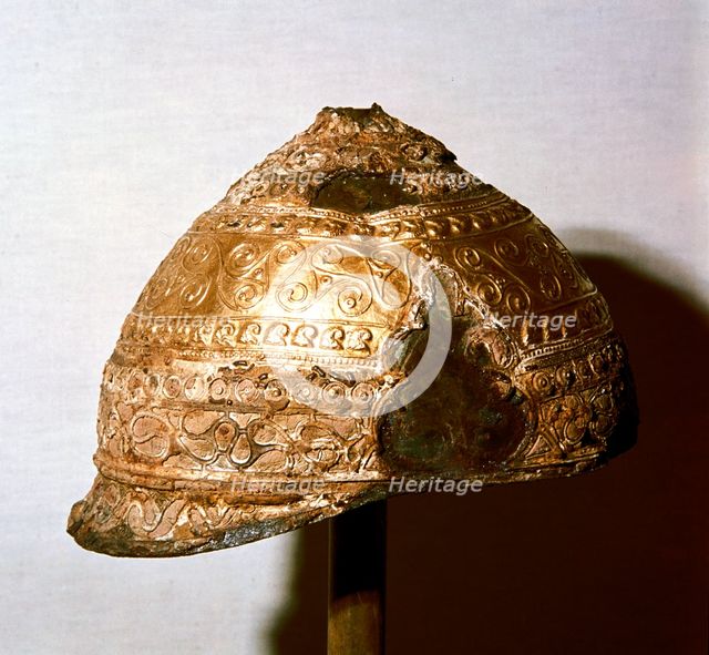 Celtic gold helmet, Amfreville, France, 4th century BC. Artist: Unknown