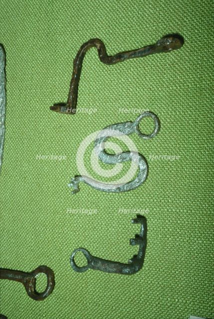 Celtic Iron Keys from Manching Oppidum, Germany, 1st century BC. Artist: Unknown.