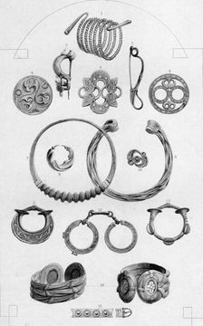 Celtic Relics. Personal Ornaments of Gold and Bronze 1886. Artist: Charles Lawrie