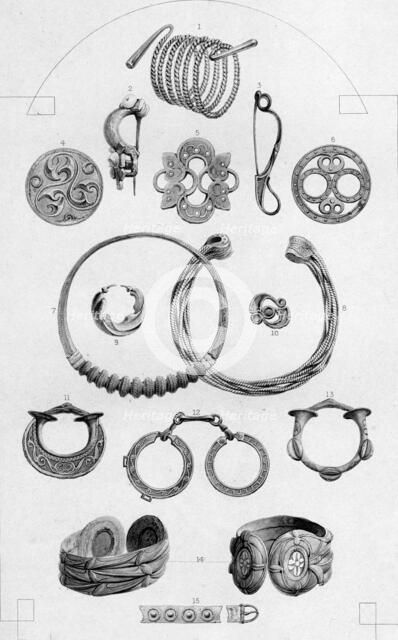 'Celtic Relics. Personal Ornaments of Gold and Bronze', 1886. Artist: Charles Lawrie.
