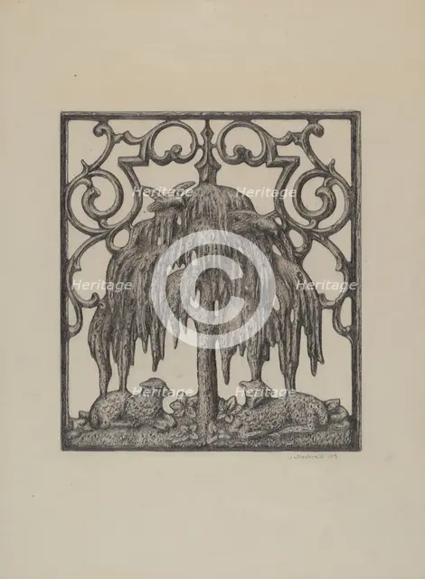 Cemetary Gate, 1937. Creator: Austin L. Davison.