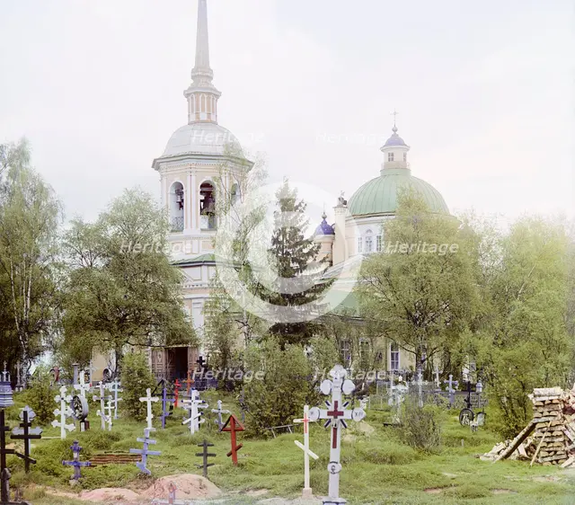 Cemetery Church of the Exaltation of the Cross, Ostashkov, 1910. Creator: Sergey Mikhaylovich Prokudin-Gorsky.