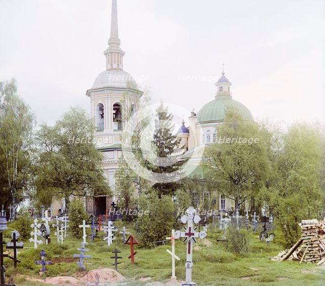 Cemetery Church of the Exaltation of the Cross, Ostashkov, 1910. Creator: Sergey Mikhaylovich Prokudin-Gorsky.