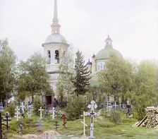 Cemetery Church of the Exaltation of the Cross, Ostashkov, 1910. Creator: Sergey Mikhaylovich Prokudin-Gorsky