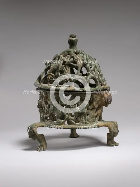 Censer Frame with Inhabited Vine Scroll, Byzantine, 6th century. Creator: Unknown.