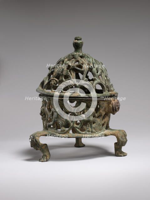 Censer Frame with Inhabited Vine Scroll, Byzantine, 6th century. Creator: Unknown.