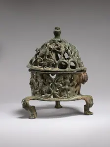 Censer Frame with Inhabited Vine Scroll, Byzantine, 6th century. Creator: Unknown