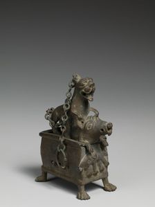 Censer with a Lioness Hunting a Boar, Coptic, 6th-7th century. Creator: Unknown