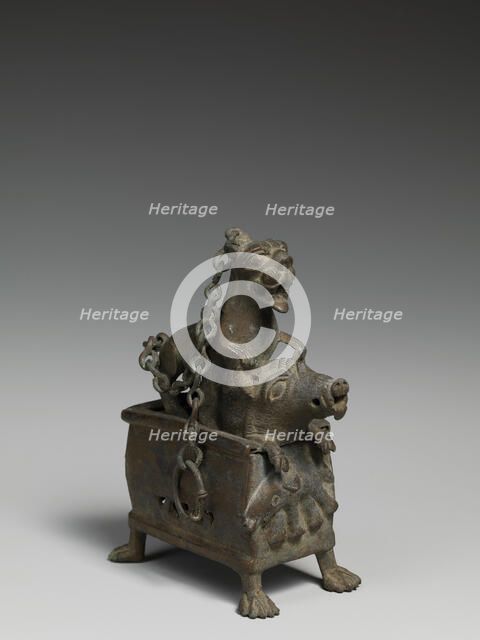 Censer with a Lioness Hunting a Boar, Coptic, 6th-7th century. Creator: Unknown.