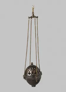 Censer with Pierced Geometric Motifs, German, 12th century. Creator: Unknown